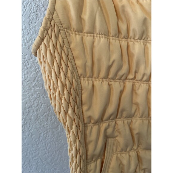 NWT Christopher & Banks Puffer Vest Zip Women PM Petite Pockets Quilted Yellow - Picture 6 of 9